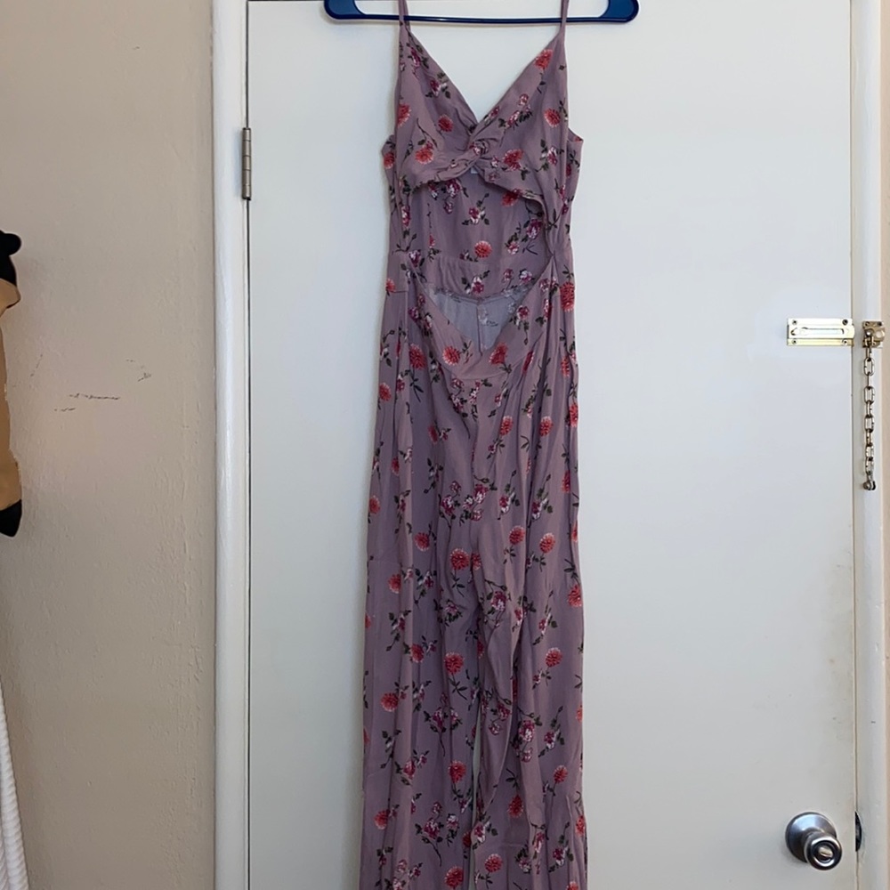 Floral cut out romper